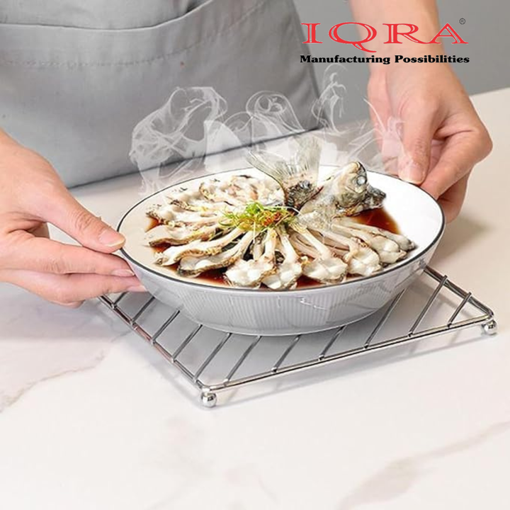 IQRA Stainless Steel Kitchen Hot Mat/Hot Utensil Stand/Hot mats for Dining Table/Hot Pot Stand/hot mat for Kitchen(3 Piece)