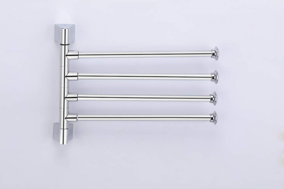 IQRA Stainless Steel 4 Bar Swing Hanger Towel Rack for Bathroom Towel Holder for Kitchen Towel Hanger Stand for Wash Basin