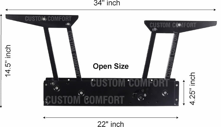 IQRA Lift Up Coffee Table into Dining Table Space Saving Hardware Mechanism Hinges with Hydraulic Soft Closing System