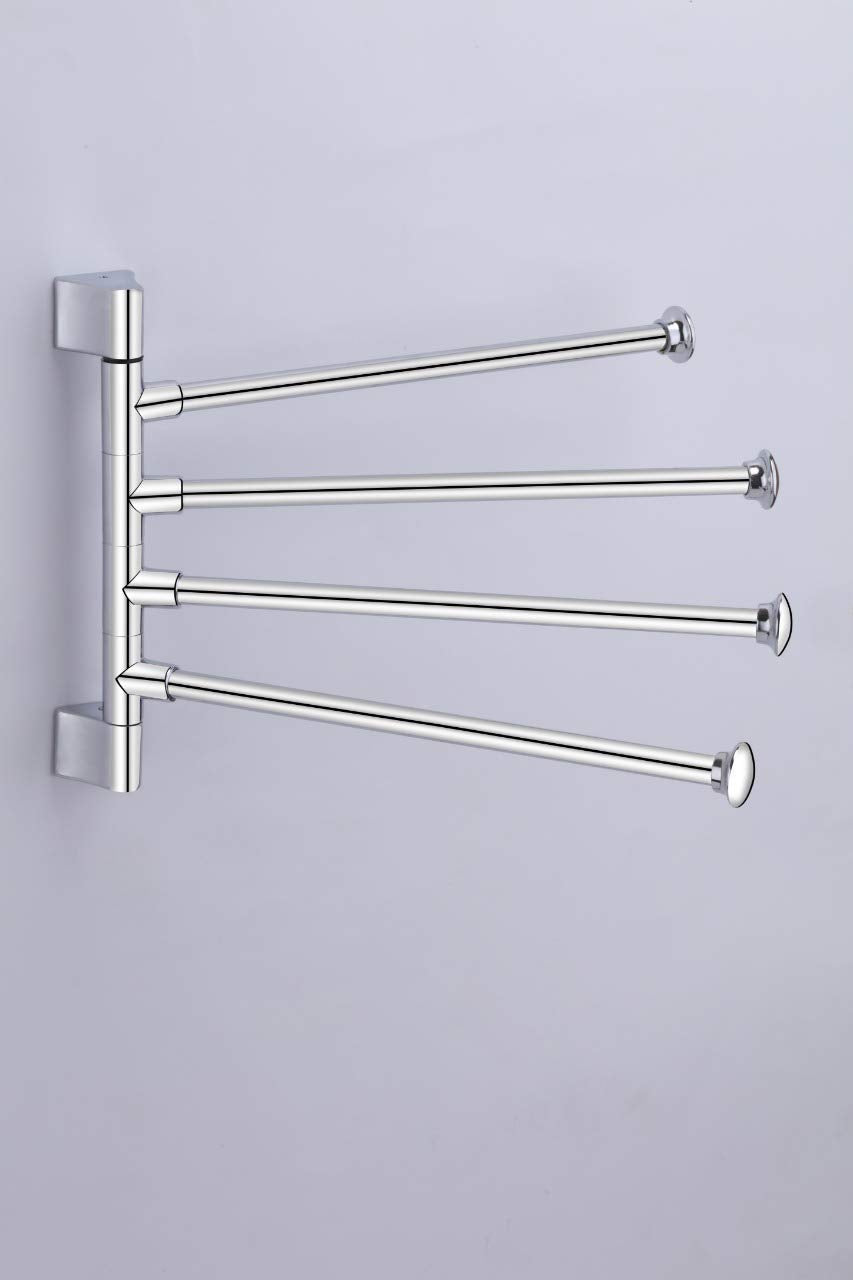 IQRA Stainless Steel 4 Bar Swing Hanger Towel Rack for Bathroom Towel Holder for Kitchen Towel Hanger Stand for Wash Basin
