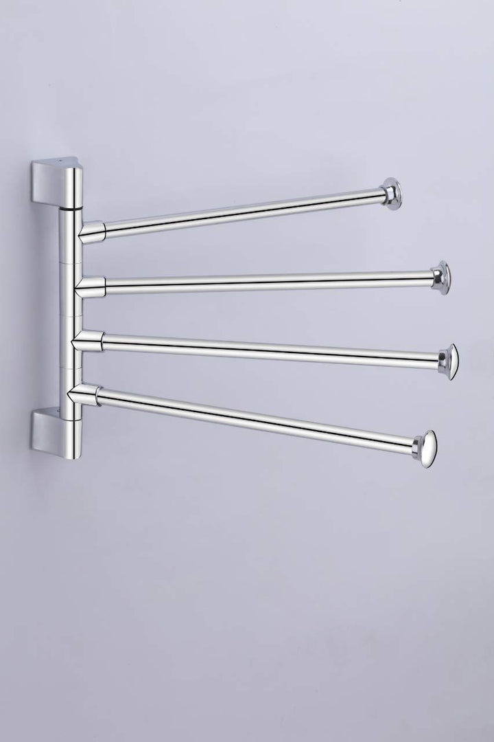 IQRA Stainless Steel 4 Bar Swing Hanger Towel Rack for Bathroom Towel Holder for Kitchen Towel Hanger Stand for Wash Basin