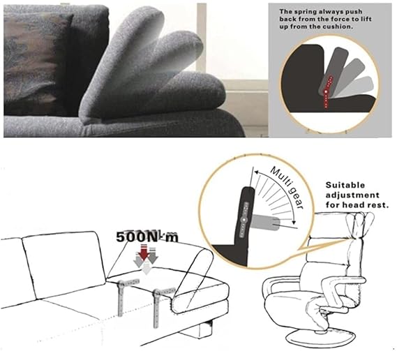 IQRA Sofa Arm Automatic Adjuster, Sofa Bed Headrest Adjustable Angle Adjuster, 2 pcs Furniture Hinge Ratchet Folding Connecting Hinges for Sofa Armrest Headrest Angle Adjuster