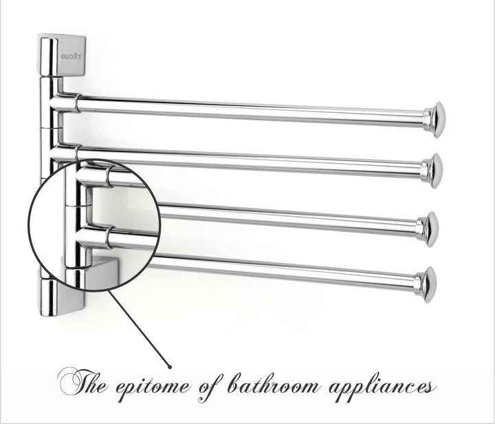 IQRA Stainless Steel 4 Bar Swing Hanger Towel Rack for Bathroom Towel Holder for Kitchen Towel Hanger Stand for Wash Basin