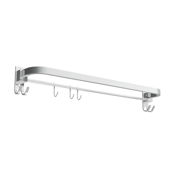 IQRA 24 Inch Wall Mounted Stainless Steel Bathroom Towel Hanger - Space-Saving - Durable Bathroom Accessories and Fittings - Easy Installation- (24 Inch, Chrome, Foldable)