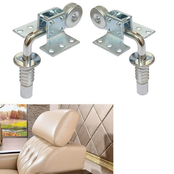 IQRA 2 PCS Sofa Headrest Fittings Hardware Connectors Furniture Headrest Premium Metal Sofa Interlocking Sofa Bracket with Screws, Suitable for Love seat (Silver)