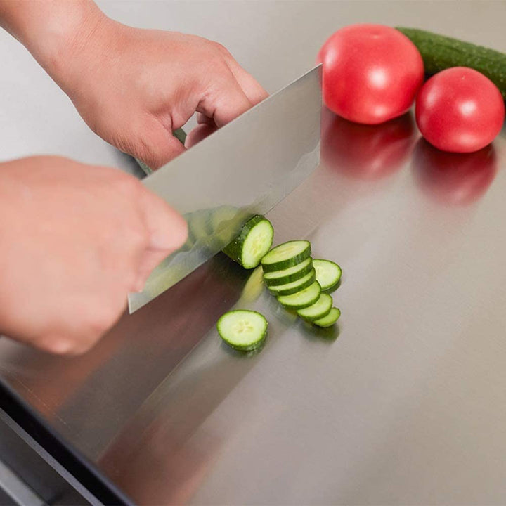IQRA Stainless Steel Worktop Platform Kitchen Cutting Board Board for Vegetables Fruits Healthy Safe Durable, Countertop