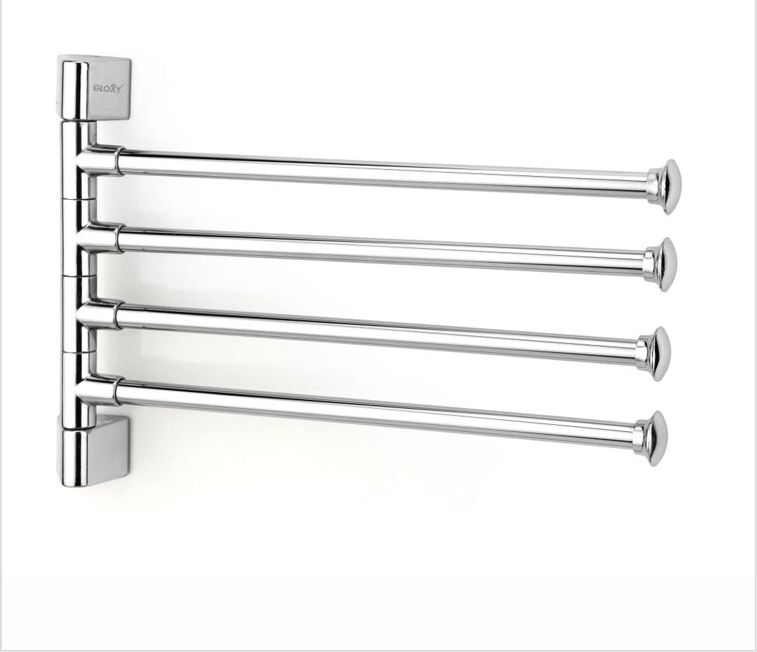 IQRA Stainless Steel 4 Bar Swing Hanger Towel Rack for Bathroom Towel Holder for Kitchen Towel Hanger Stand for Wash Basin