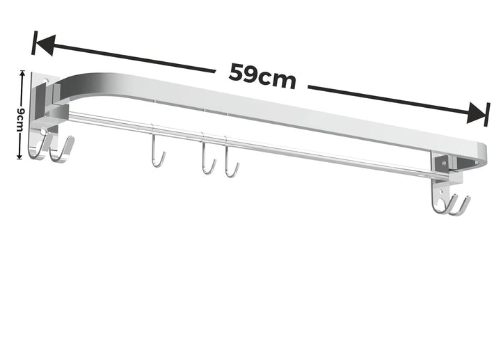 IQRA 24 Inch Wall Mounted Stainless Steel Bathroom Towel Hanger - Space-Saving - Durable Bathroom Accessories and Fittings - Easy Installation- (24 Inch, Chrome, Foldable)