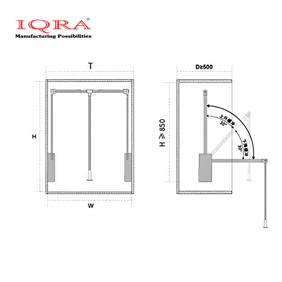 IQRA Mocha Soft Close Pull Down Closet Rods, Adjustable Wardrobe Rail Lift Collapsible Closet Rod Aluminium Retractable Wardrobe Hanger Clothing Rail Closet Lift Organizer Storage Lift for Wardrobe Bedroom