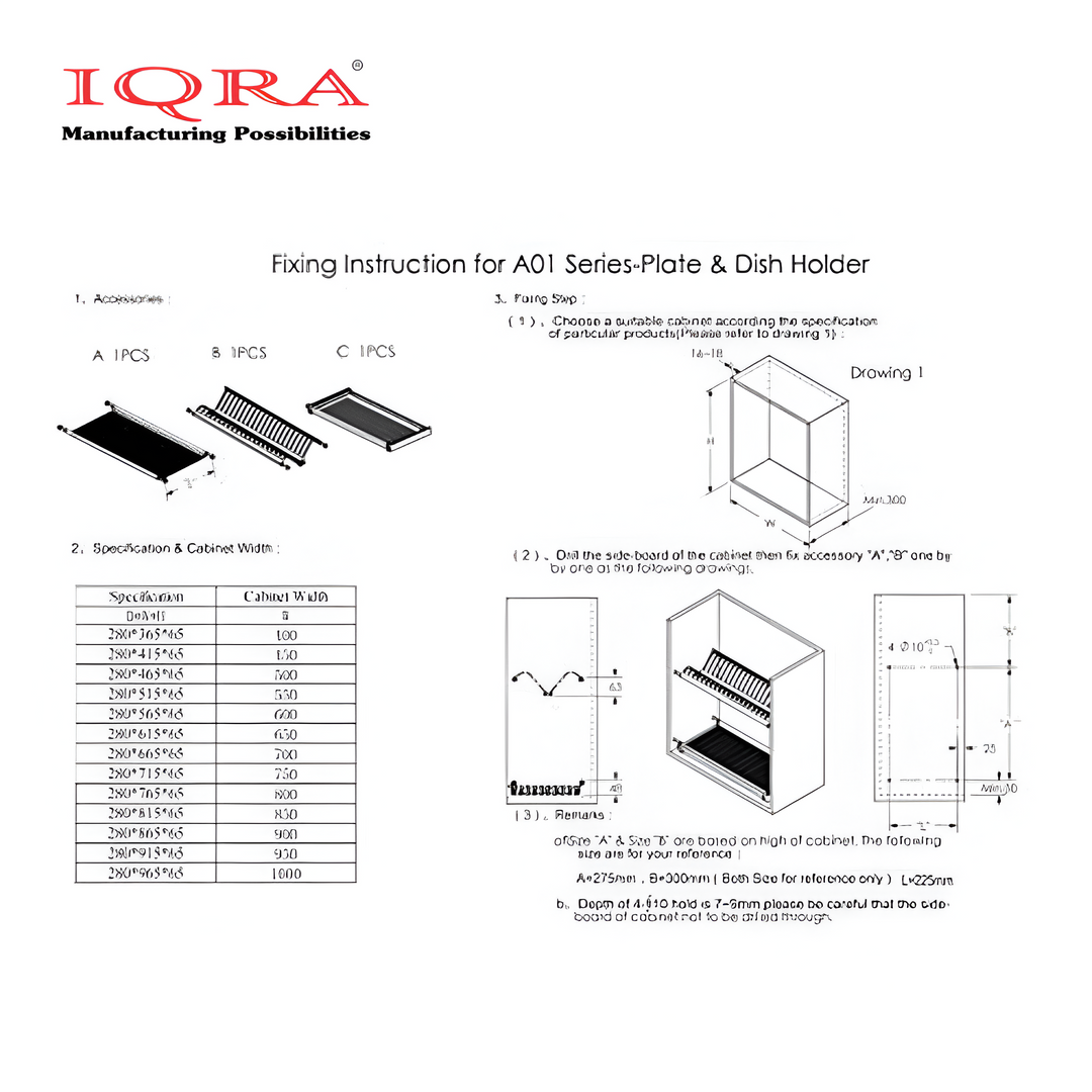 IQRA Stainless Steel Dish Plate Rack Drainer GTPT for Kitchen, Set of 3pcs