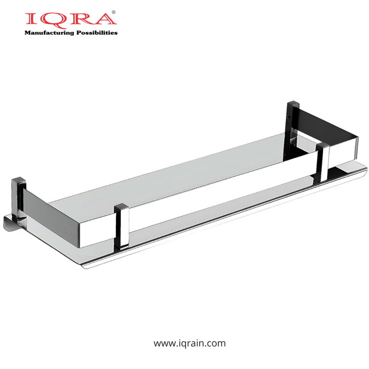 IQRA Wall Mount Shelves for Bathroom Stainless Steel Rack Multipurpose Accessories and Fittings Washroom Kitchen Wash Basin -  1 Pc, Silver)