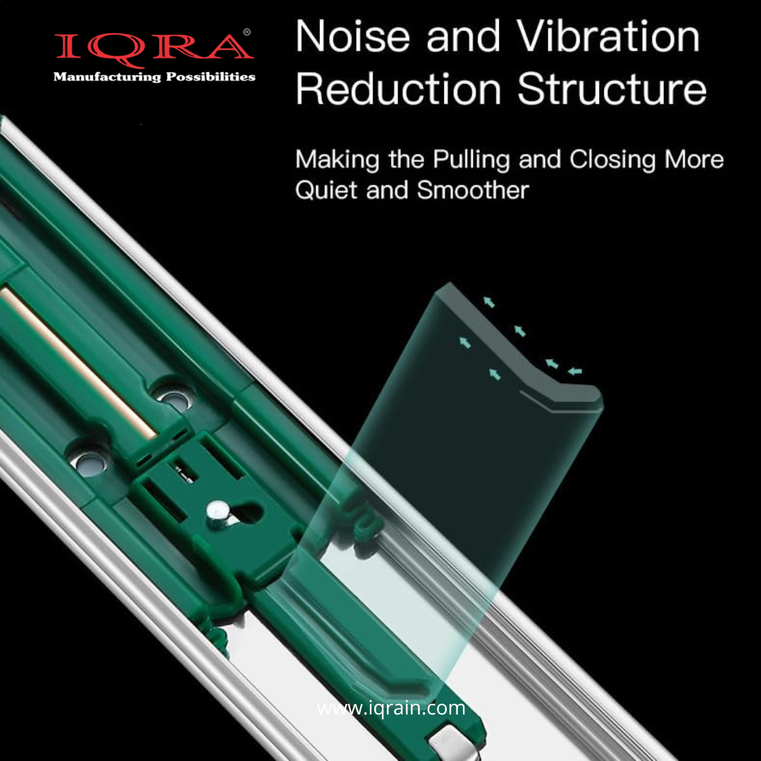 IQRA Soft Close Silver Drawer Channel/Ball Bearing Regular Close Channel for Drawer/Telescopic Drawer Channel for Wooden & Metals Drawers in Kitchen, Wardrobe