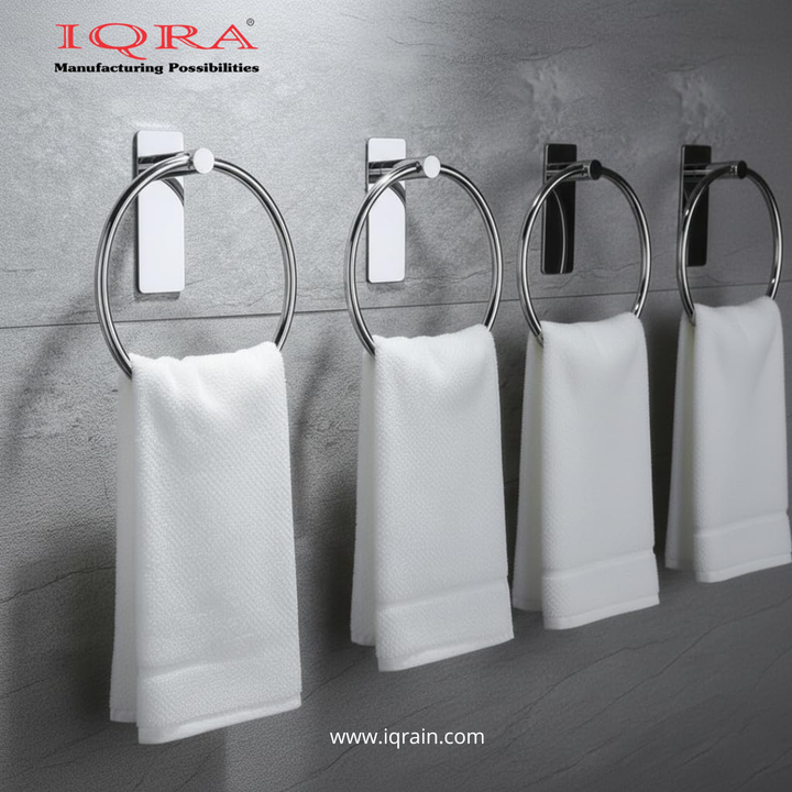 IQRA Stainless Steel 304 Grade Chrome Finished Round Napkin Ring/Towel Ring/Napkin Holder/Towel Hanger/Towel Holder for Bathroom/Kitchen/Wash Basin (Silver)"