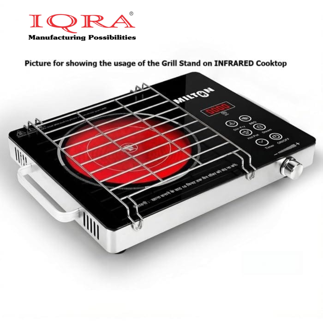 IQRA Universal Induction Infrared Grill Stand for Cooktop | Stainless Steel Cooking Stand for Induction, Infrared & Gas Stove | Heat Resistant Grill Rack for Roasting, Grilling & Cooking