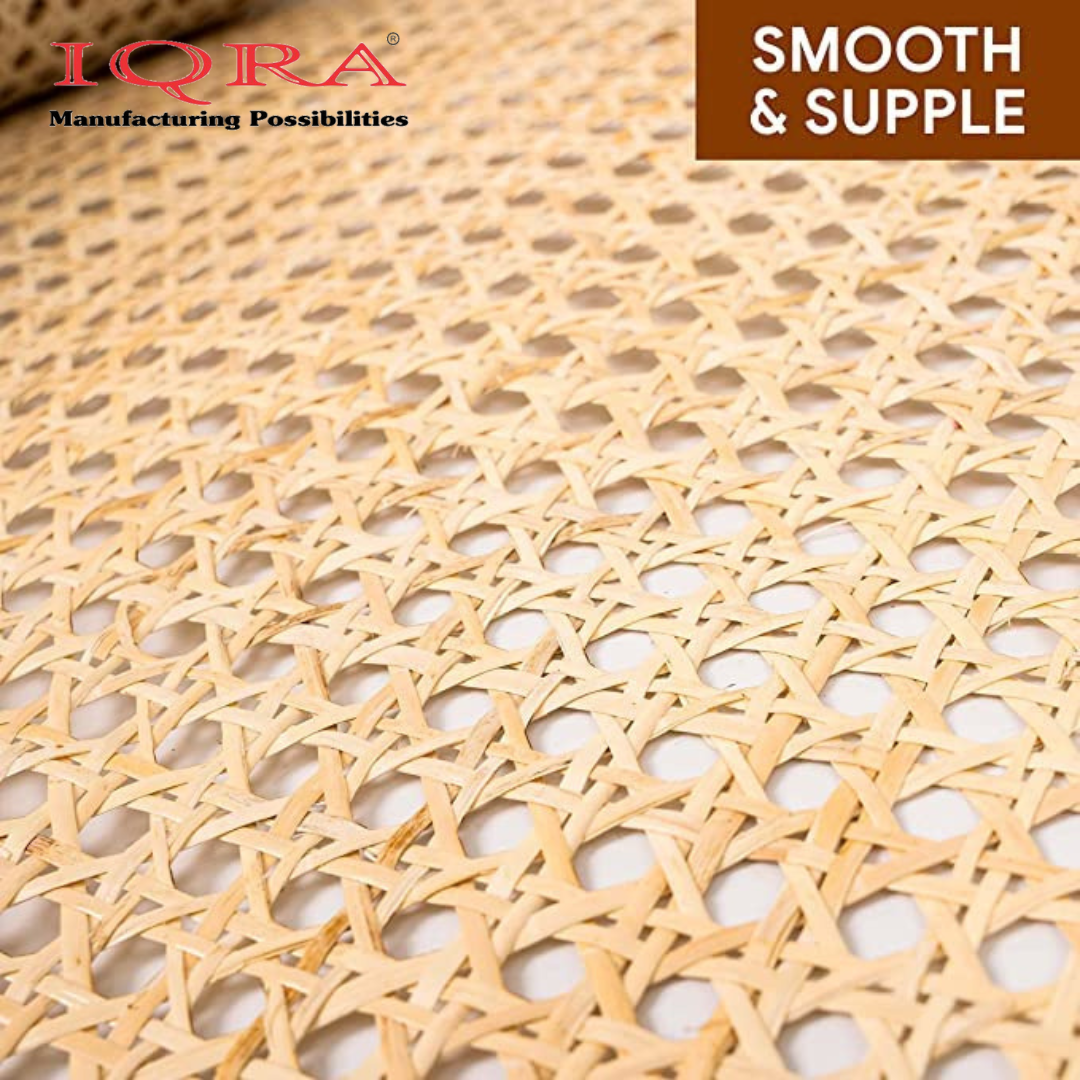 IQRA Webbing Plastic Cane Webbing for Caning Projects Natural Pre - Woven Open Mesh Cane - PE Rattan Cane Webbing Rattan Roll Cabinet Chair