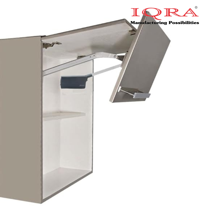 IQRA Hydraulic Bi-Fold Pneumatic Single Door Cabinet Hinge Support Lift Up, Verticle Two Door Pneumatic Mechanism Hinges..Kitchen Cabinet Single Door Bi-Fold Lifting System