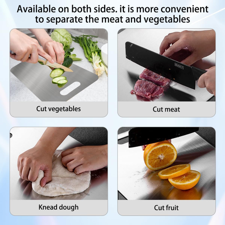 IQRA Countertop-Round Stainless Steel Chopping Board Platform Kitchen Cutting Board Board for Vegetables Fruits Healthy Safe Durable