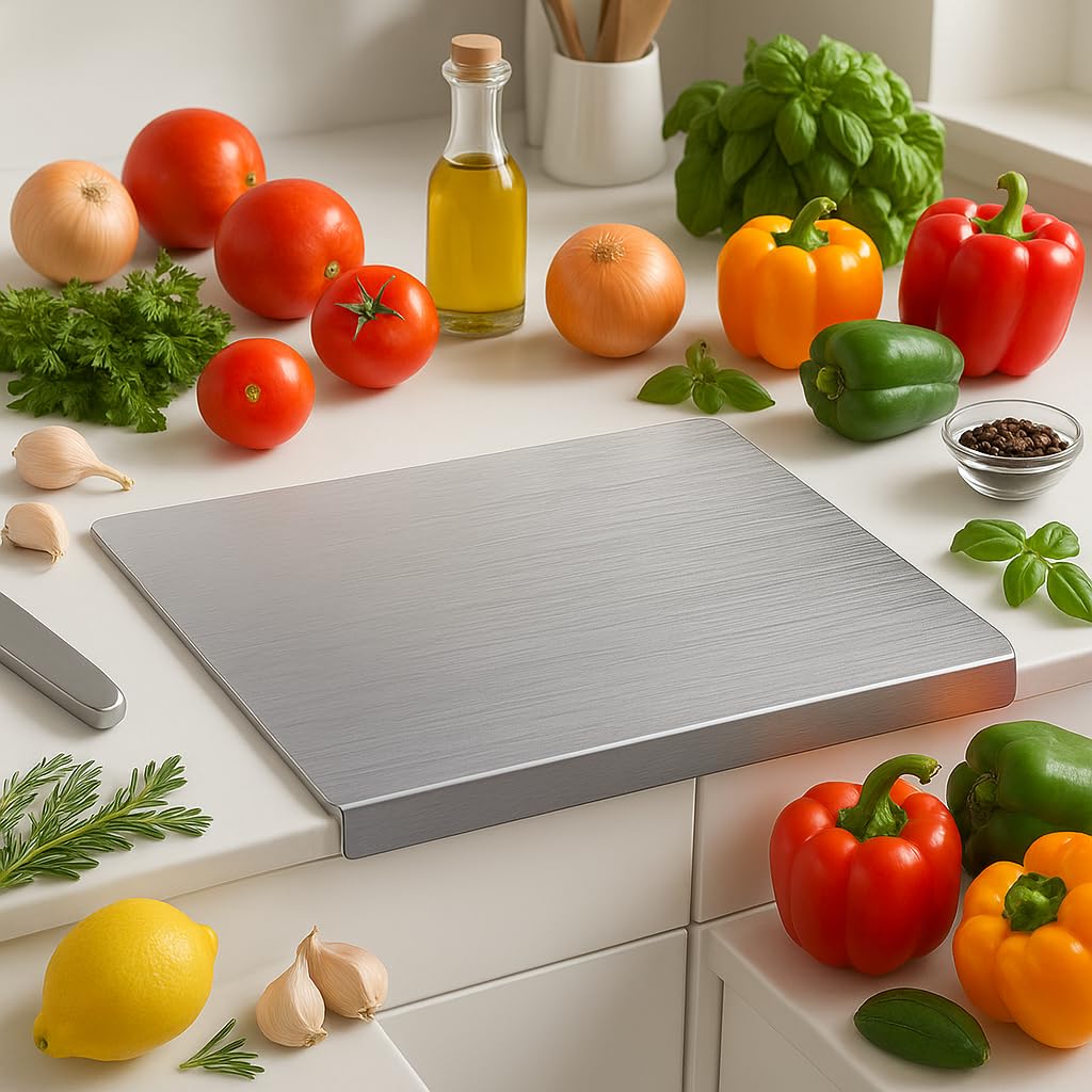 IQRA Stainless Steel Worktop Platform Kitchen Cutting Board Board for Vegetables Fruits Healthy Safe Durable, Countertop
