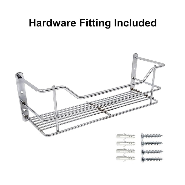 IQRA Stainless Steel Bathroom Shelf, Wardrobe, Perfume, Kitchen Rack, 12x4-inch (Silver)
