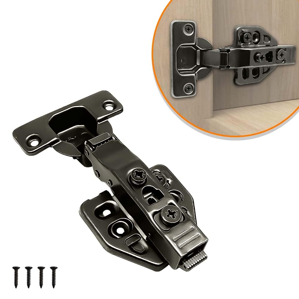 IQRA Black Colour European Style Mild Steel Hydraulic 3D Clip-on Soft Close Concealed Cabinet Hinges