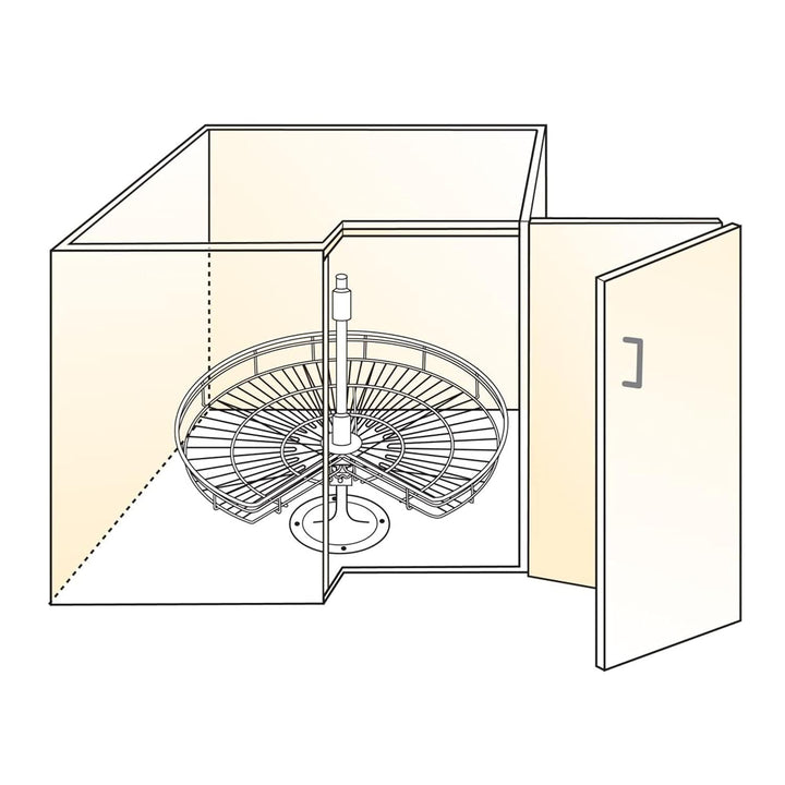 IQRA Stainless Steel 2 Shelf Kitchen Corner Cabinet Organizer/Modular Kitchen Basket/Multifunctional Storage Rack/Adjustable Height Kitchen Carousel Unit