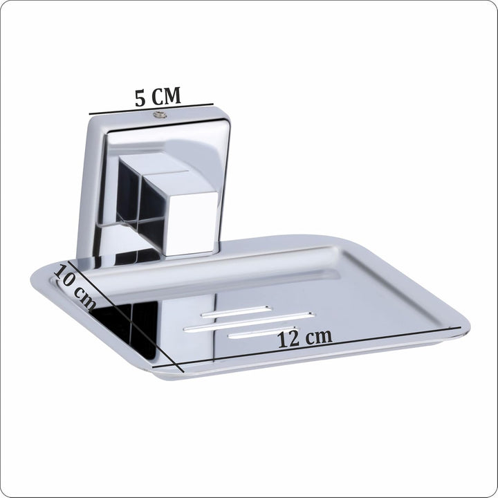 IQRA soap Dish Holder for Bathroom soap case Stand Bathroom soap Holders Stand Steel sabun dani wash Basin soap Tray for Bathroom 38(304 Stainless Steel, Chrome Finish)