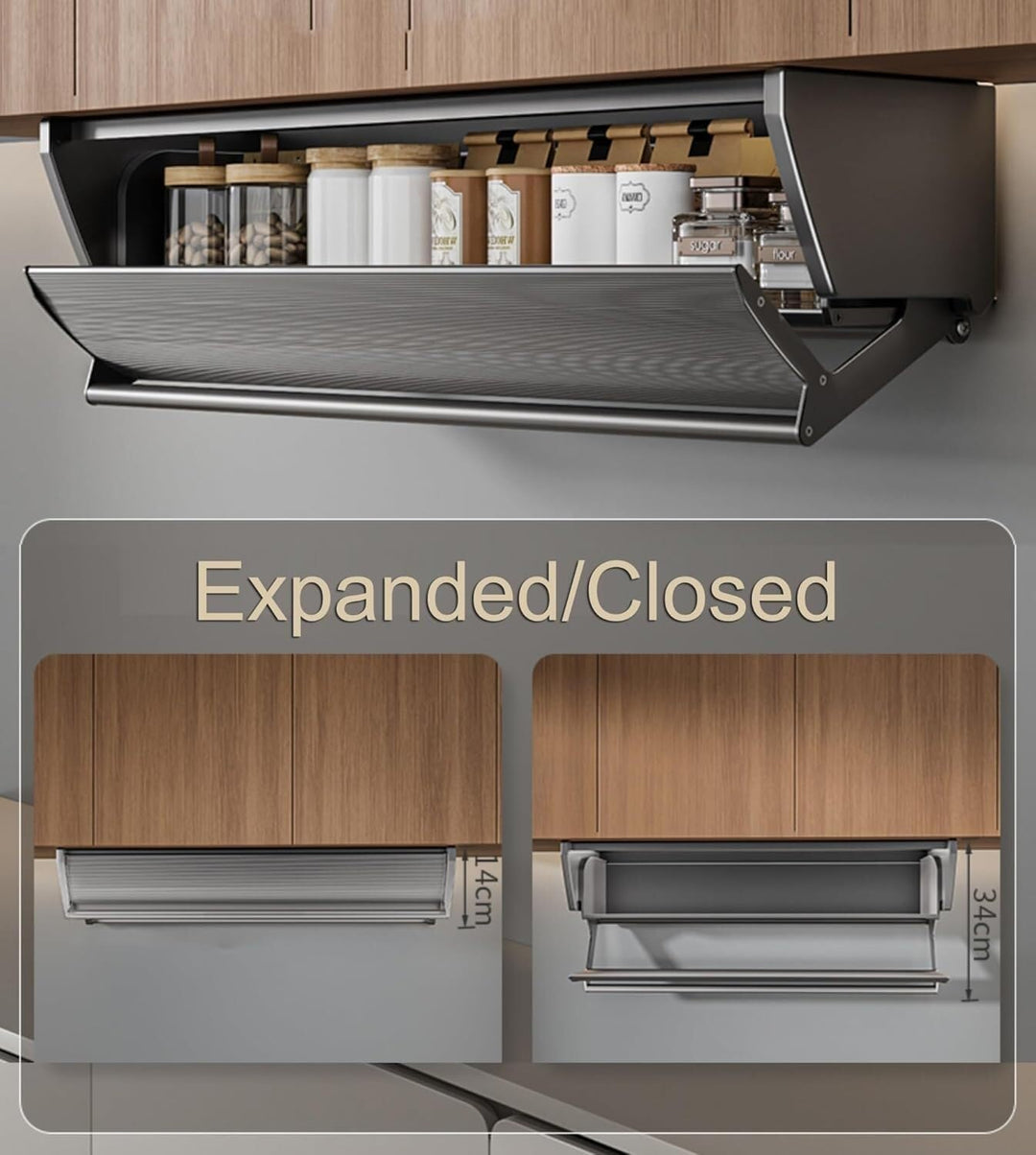 IQRA Spice Rack, Kitchen Organiser, Aluminum Undershelf Organizer for 2-Tier Pull Down Kitchen Spice Racks-90cm