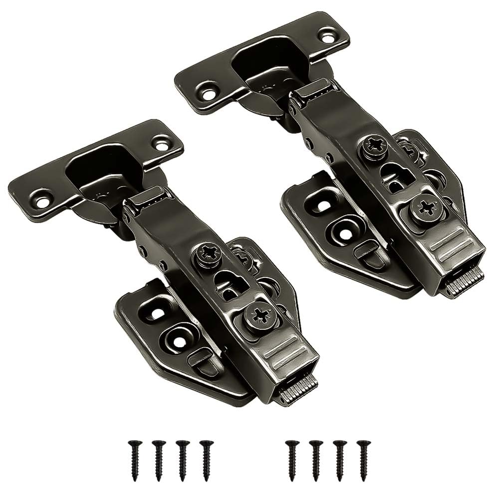 IQRA Black Colour European Style Mild Steel Hydraulic 3D Clip-on Soft Close Concealed Cabinet Hinges