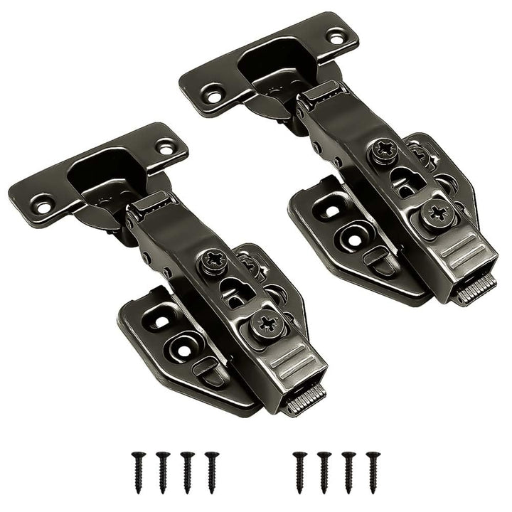 IQRA Black Colour European Style Mild Steel Hydraulic 3D Clip-on Soft Close Concealed Cabinet Hinges