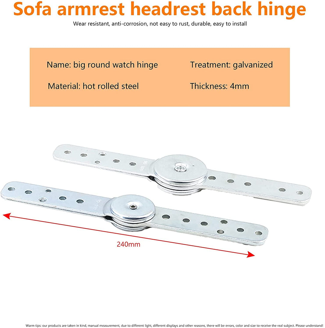 IQRA Sofa Arm Automatic Adjuster, Sofa Bed Headrest Adjustable Angle Adjuster, 2 pcs Furniture Hinge Ratchet Folding Connecting Hinges for Sofa Armrest Headrest Angle Adjuster