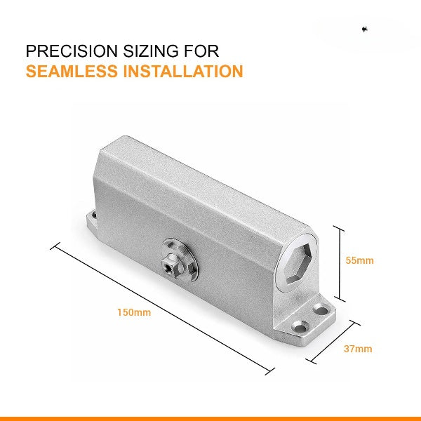 Automatic Hydraulic Door Closer – Premium Heavy Duty Aluminium Body, Double Speed Adjustable, 45–50kg Load Capacity, for Home, Office & Commercial Doors (Silver, No Oil Leakage)