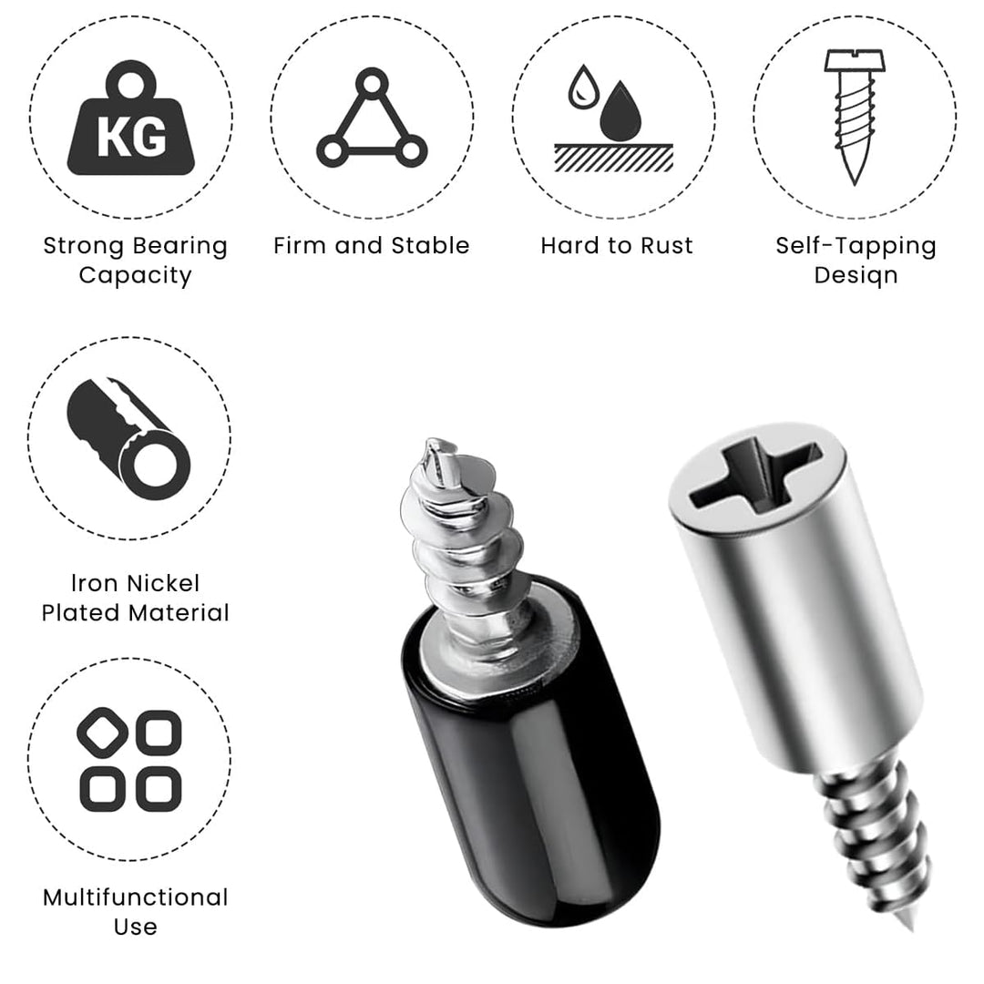 IQRA 24PCS Shelf Pegs, Shelf Support Nails, Bookcase Support Pins, Wardrobe Support with Black Non-Slip Cover, Shelf Support Pins Suitable for Kitchens, Shoe Cabinets, and Wine Cabinets
