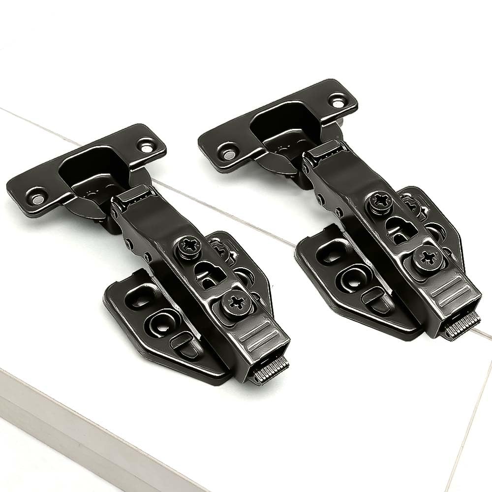 IQRA Black Colour European Style Mild Steel Hydraulic 3D Clip-on Soft Close Concealed Cabinet Hinges