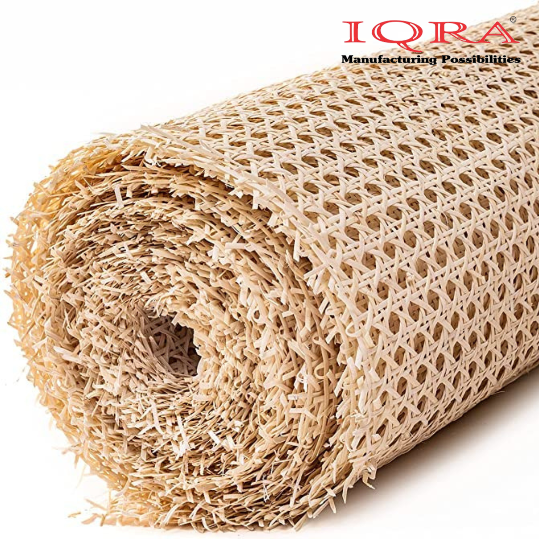 IQRA Webbing Plastic Cane Webbing for Caning Projects Natural Pre - Woven Open Mesh Cane - PE Rattan Cane Webbing Rattan Roll Cabinet Chair