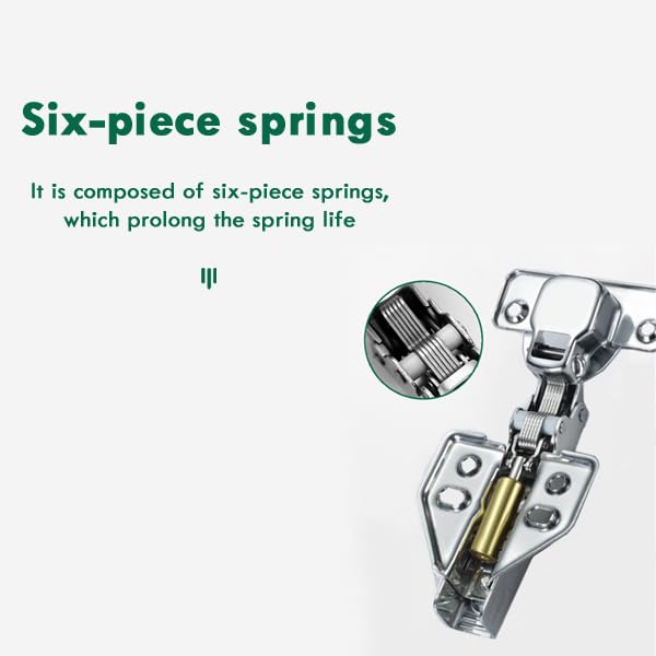 IQRA Stainless Steel European Style Steel Clip-on Soft Close Concealed Cabinet Hinges, Crank, (Color : Silver)