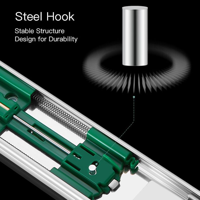 IQRA Soft Close Silver Drawer Channel/Ball Bearing Regular Close Channel for Drawer/Telescopic Drawer Channel for Wooden & Metals Drawers in Kitchen, Wardrobe