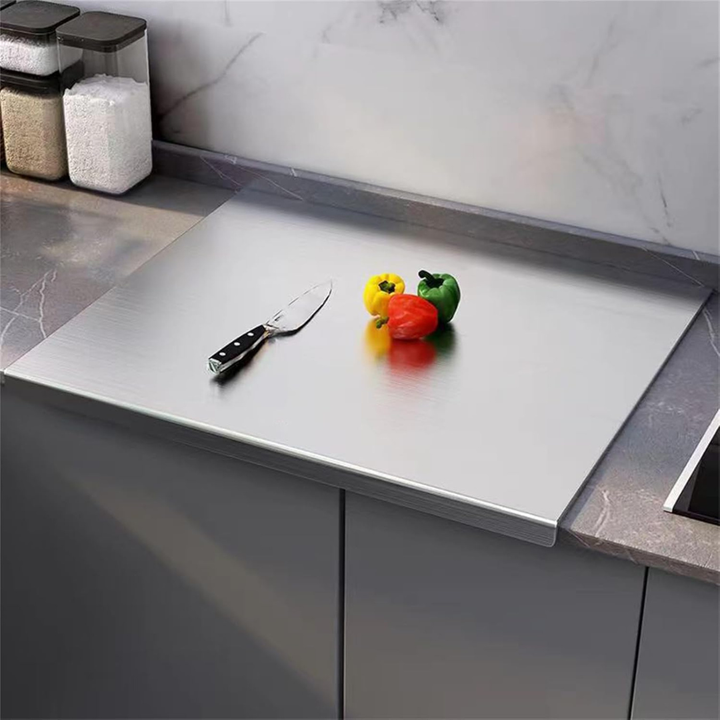 IQRA Countertop-Round Stainless Steel Chopping Board Platform Kitchen Cutting Board Board for Vegetables Fruits Healthy Safe Durable