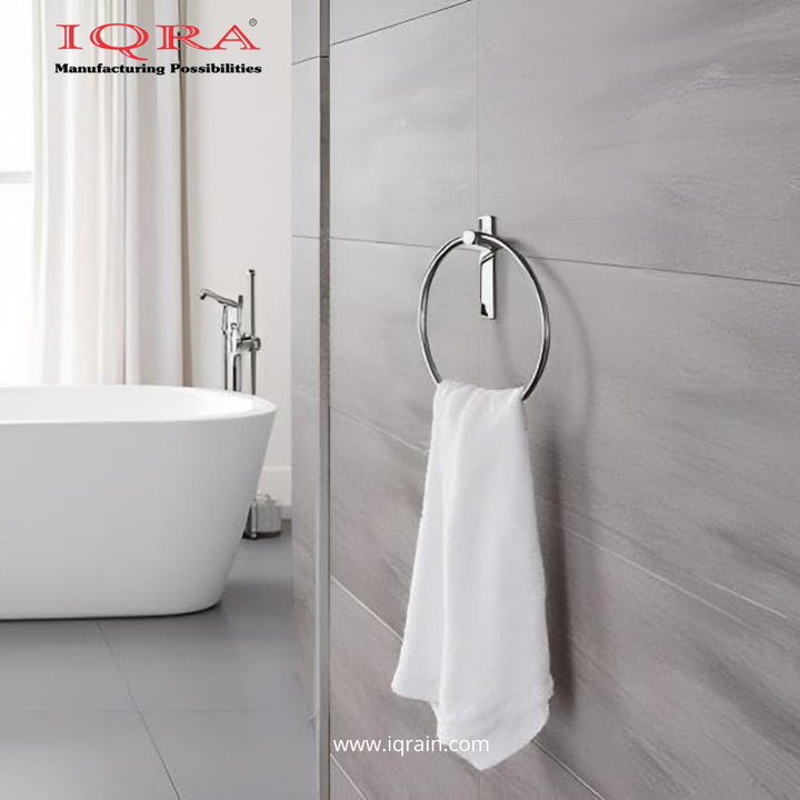 IQRA Stainless Steel 304 Grade Chrome Finished Round Napkin Ring/Towel Ring/Napkin Holder/Towel Hanger/Towel Holder for Bathroom/Kitchen/Wash Basin (Silver)"
