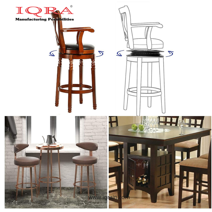 IQRA Square Swivel Plate Turntable Bearing, Rotating Lazy Susan Swivel Plate for Bar Stool, Recliner Chair, and Furniture, 220 lb Capacity