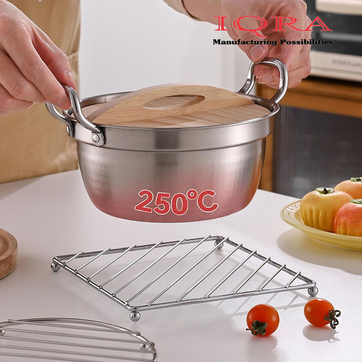 IQRA Stainless Steel Kitchen Hot Mat/Hot Utensil Stand/Hot mats for Dining Table/Hot Pot Stand/hot mat for Kitchen(3 Piece)