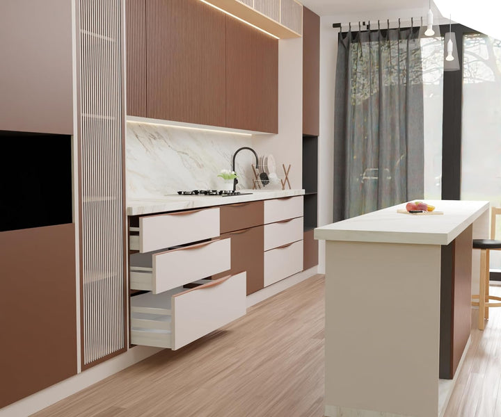 Profile Handle for Kitchen Cabinet Alluminium Drawer Profile Handle/Wardrobe Pull Handle for Home/Office/Hotel (Rose Gold)