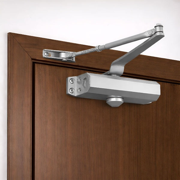 Automatic Hydraulic Door Closer – Premium Heavy Duty Aluminium Body, Double Speed Adjustable, 45–50kg Load Capacity, for Home, Office & Commercial Doors (Silver, No Oil Leakage)