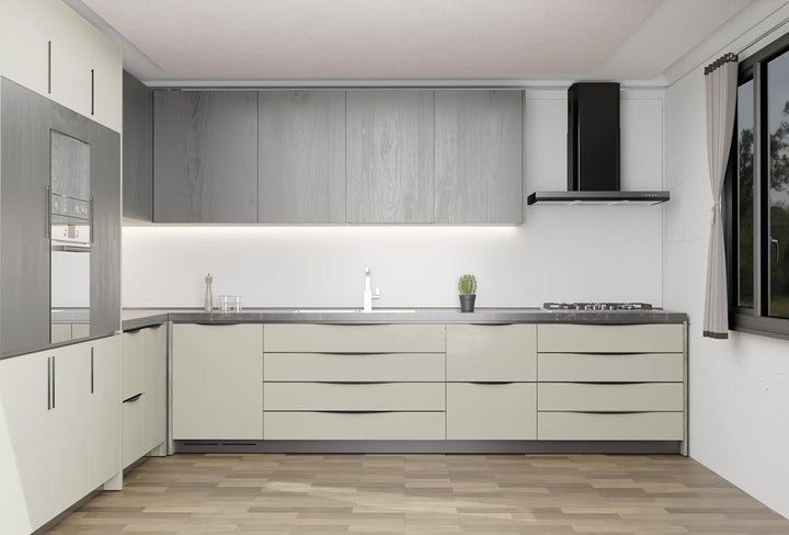 Profile Handle for Kitchen Cabinet Alluminium Drawer Profile Handle/Wardrobe Pull Handle for Home/Office/Hotel (Black)