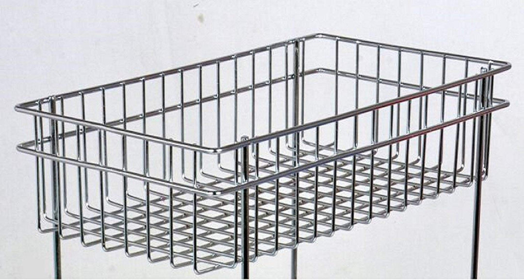 IQRA Multipurpose Stainless Steel Portable Kitchen Trolley Storage Rack with Wheels for Kitchen Storage, Vegetable