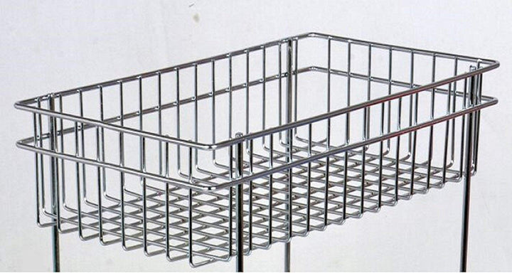 IQRA Multipurpose Stainless Steel Portable Kitchen Trolley Storage Rack with Wheels for Kitchen Storage, Vegetable