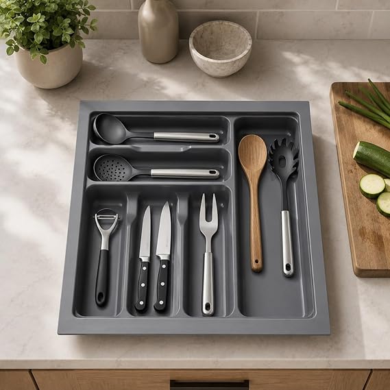 IQRA Cutlery Tray For Kitchen Drawer/Cutlery Storage Organizer Tray For Modular Kitchen Drawer