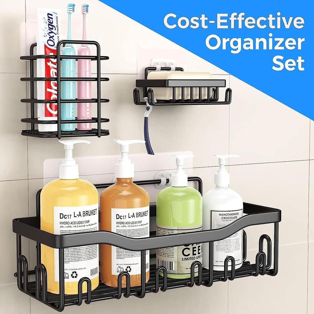 5-Pack Shower Caddy, Adhesive Shower Organizer Rack/Bathroom Organizer, No Drilling, Large Capacity, Rustproof Stainless Steel Bathroom Shower Washroom…