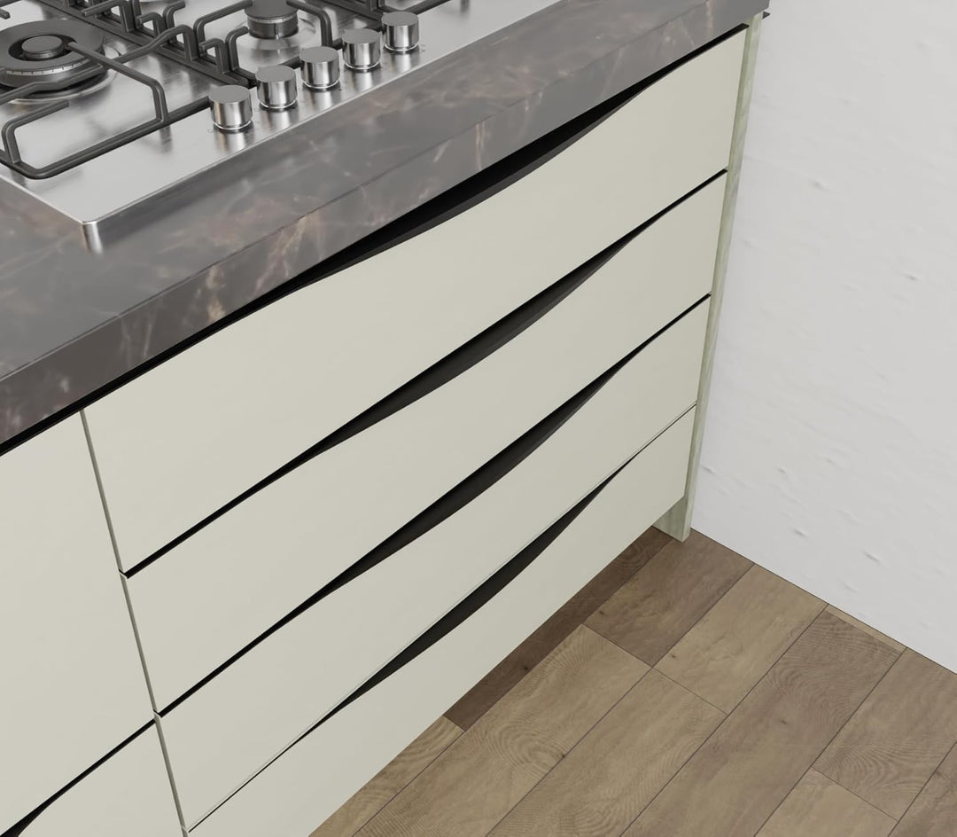 Profile Handle for Kitchen Cabinet Alluminium Drawer Profile Handle/Wardrobe Pull Handle for Home/Office/Hotel (Black)
