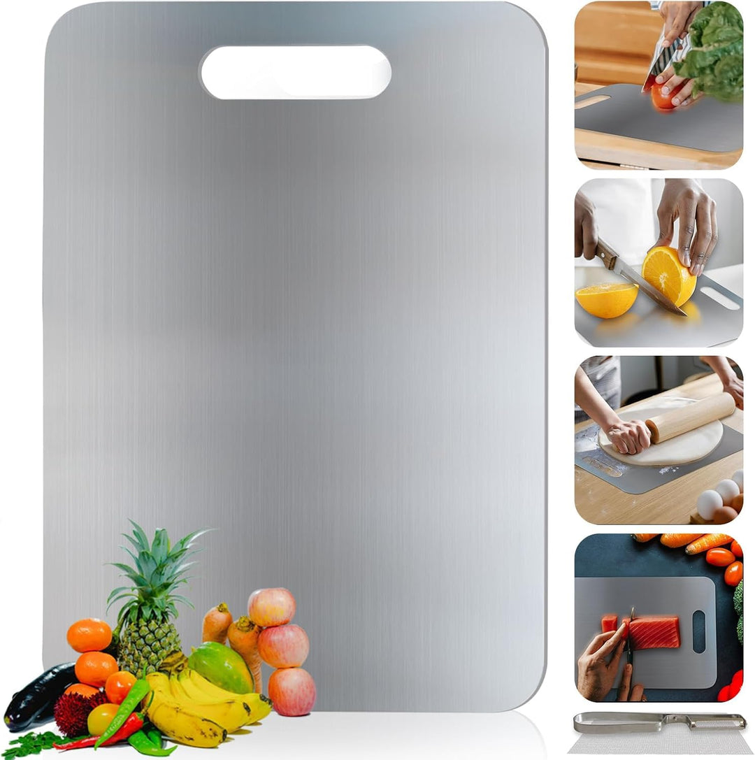 IQRA Stainless Steel Worktop Platform Kitchen Cutting Board Board for Vegetables Fruits Healthy Safe Durable, Countertop