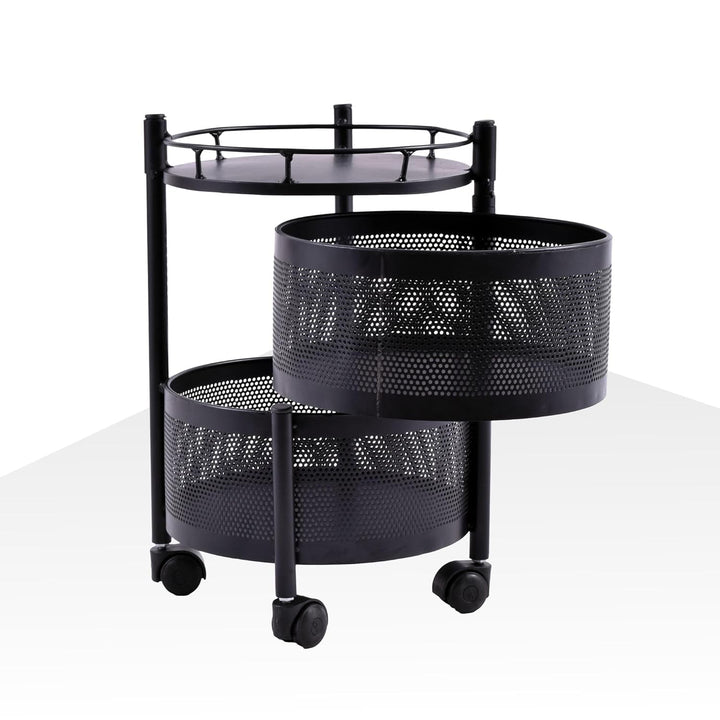 IQRA Kitchen Trolley with Wheels, Kitchen Organizer Items and Storage Solutions for Square Kitchen Organizer and Kitchen Accessories Items (Black,Layer 5)